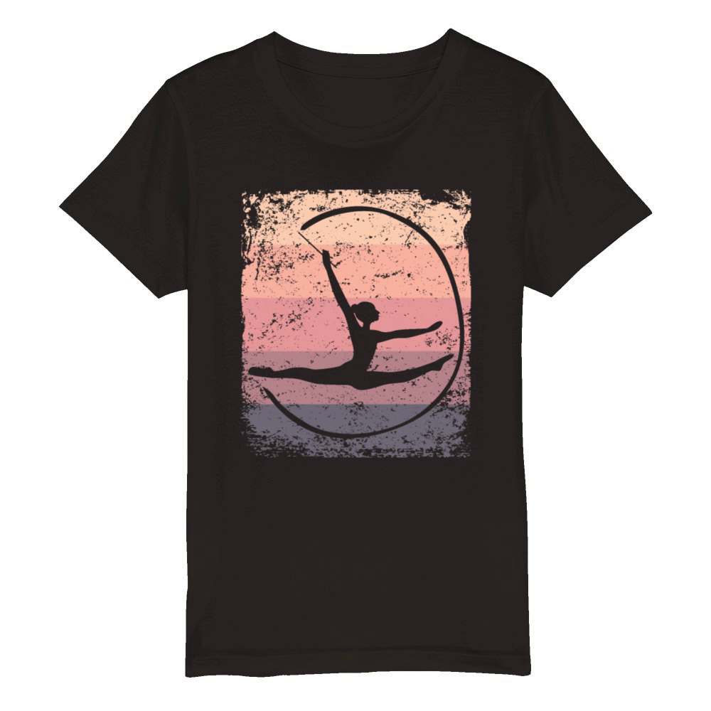 Gymnast Band Retro Rhythmic Gymnastics Organic Kids Crewneck T-shirt