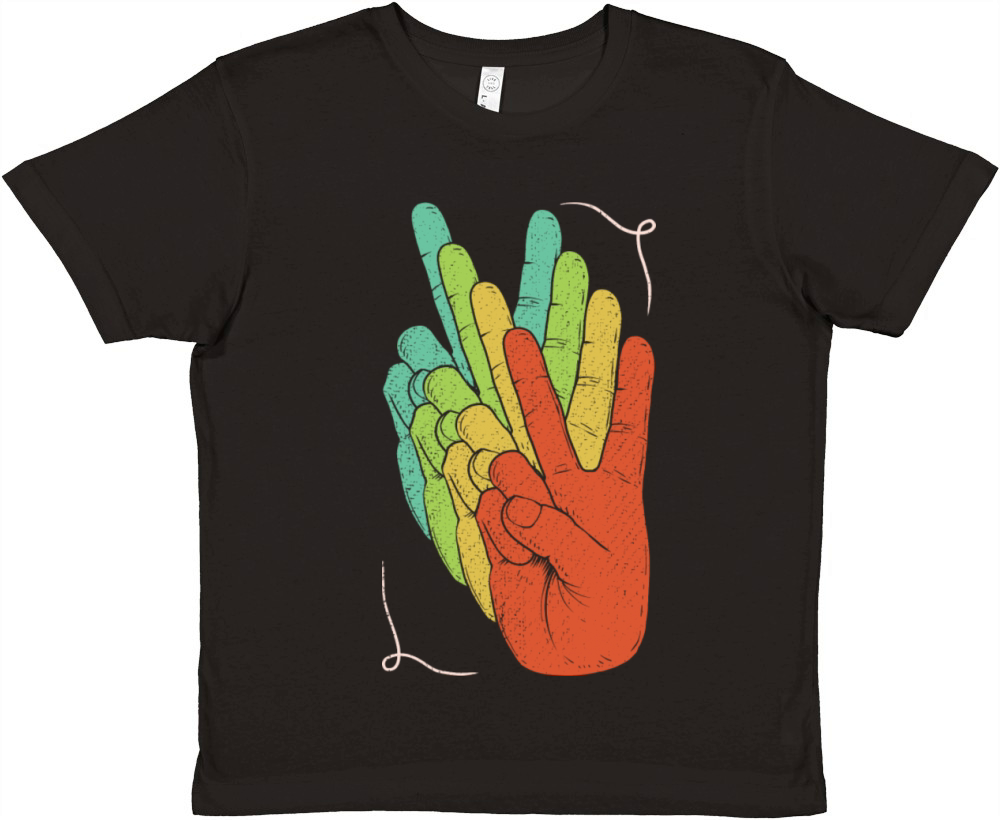 Retro Peace Vintage Passion Hippie Festival Lover Premium Kids Crewneck T-shirt