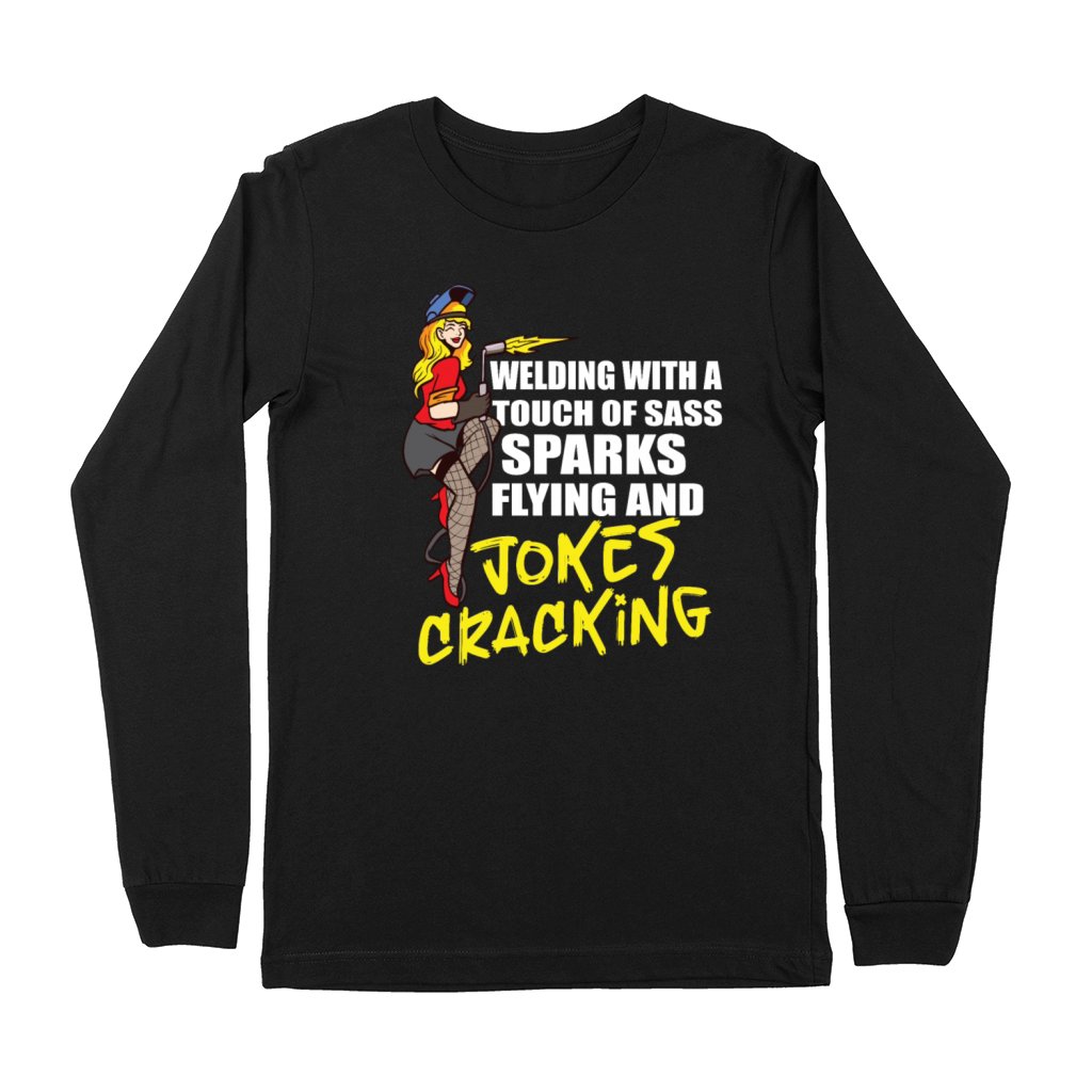 Female Welder Funny Welding Mechanic Forge Premium Long Sleeve