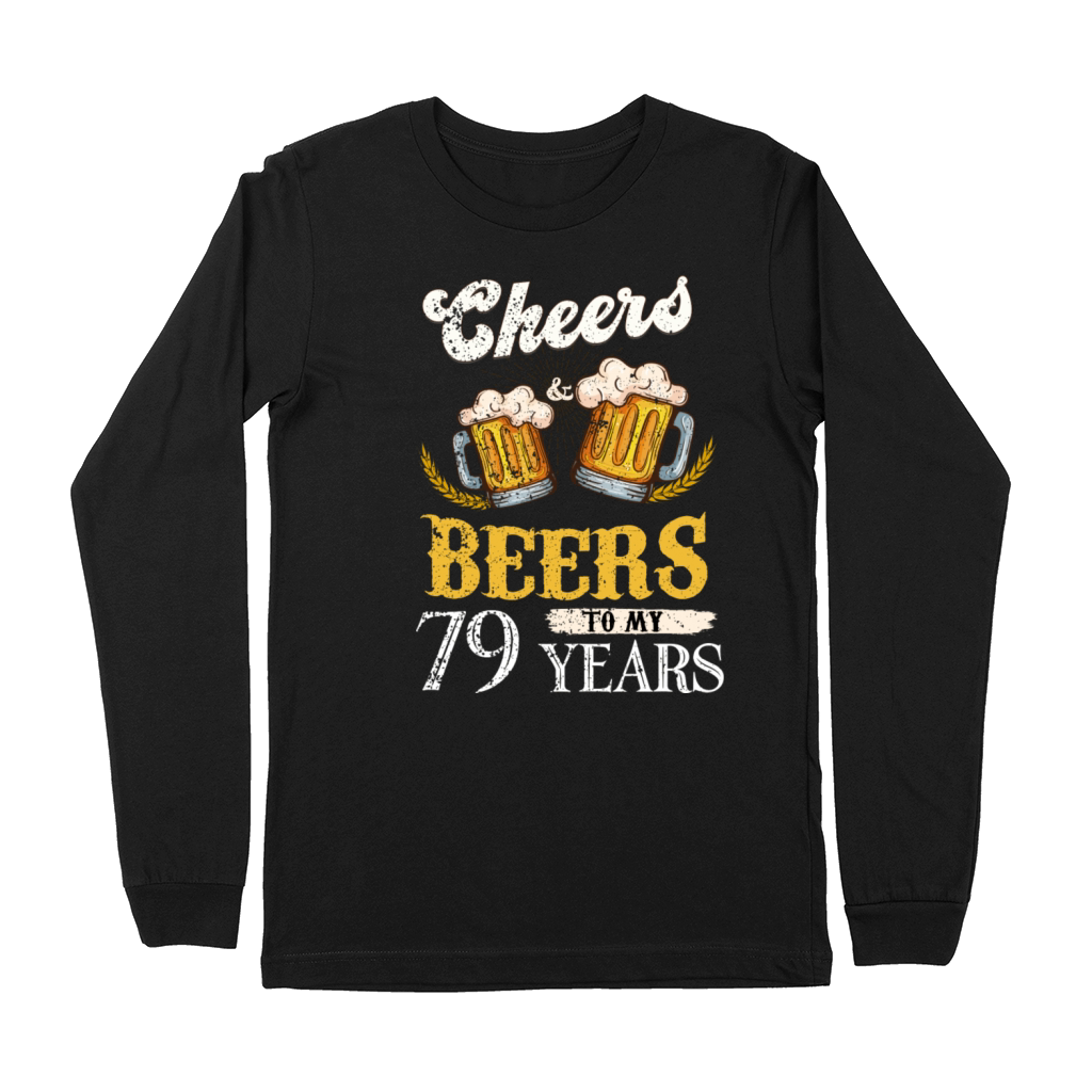 Vintage Cheers And Beers To My 79 Years Birthday Premium Long Sleeve