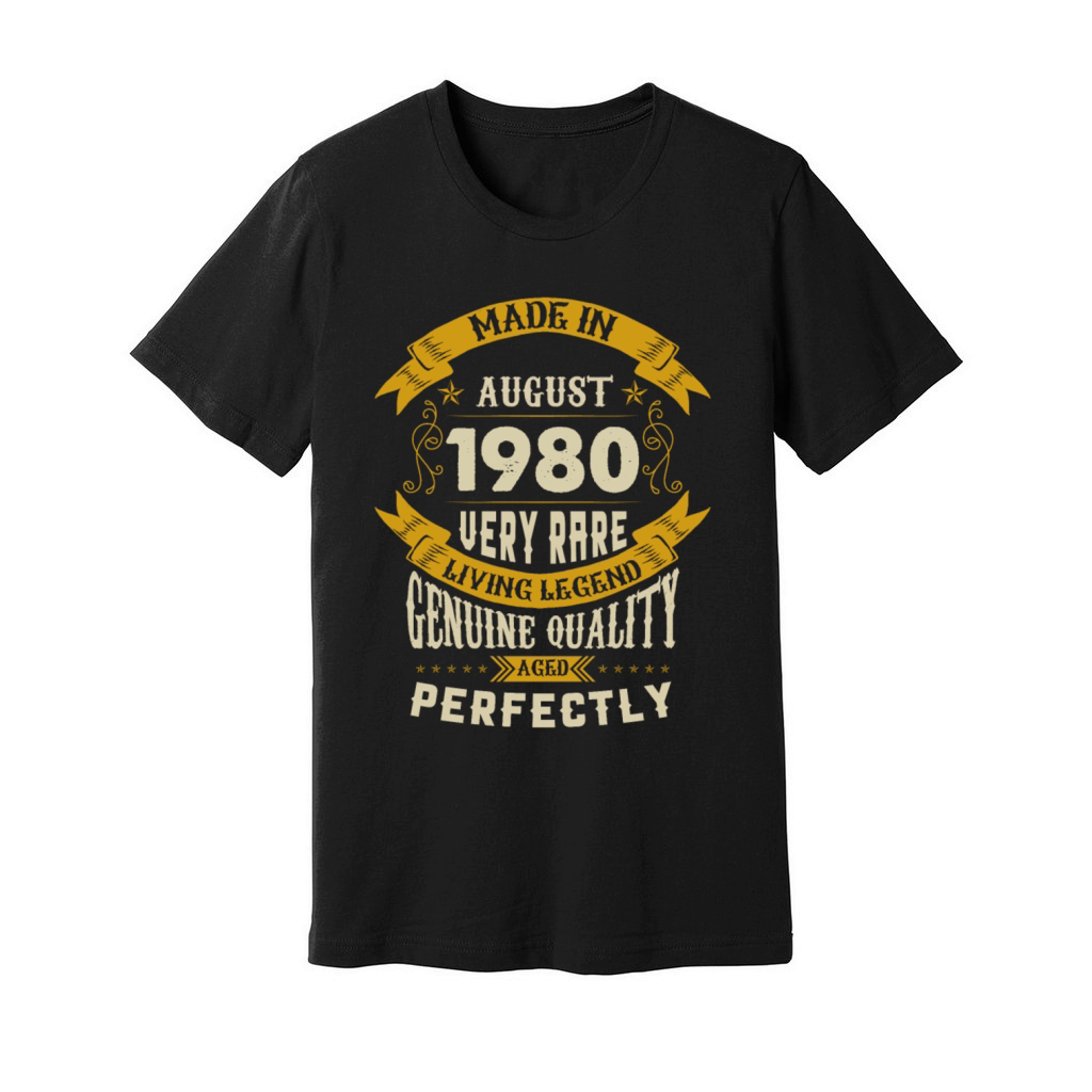 August 1980 Vintage Birthday Present Unisex Jersey Tee