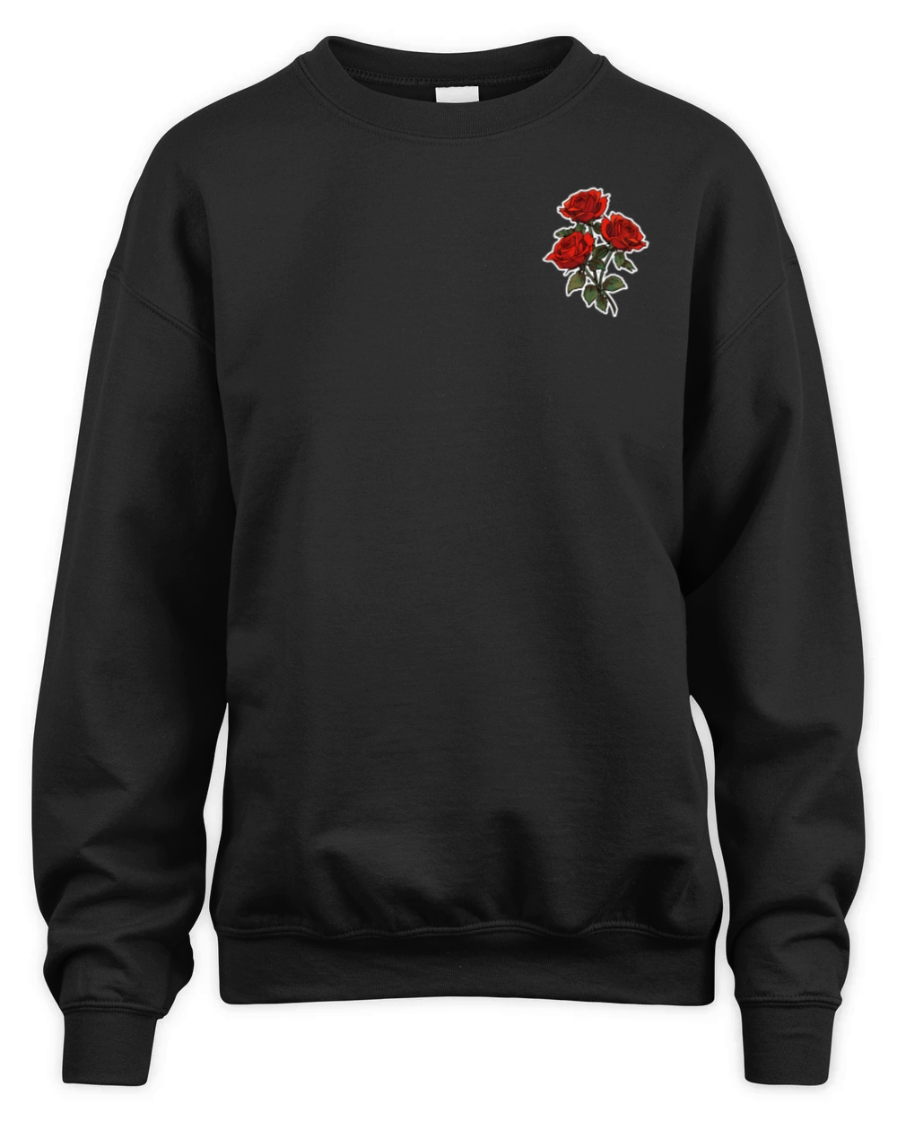 Cool Patch Red Roses Vintage Floral Flowers Lover Unisex Premium Crewneck Sweatshirt