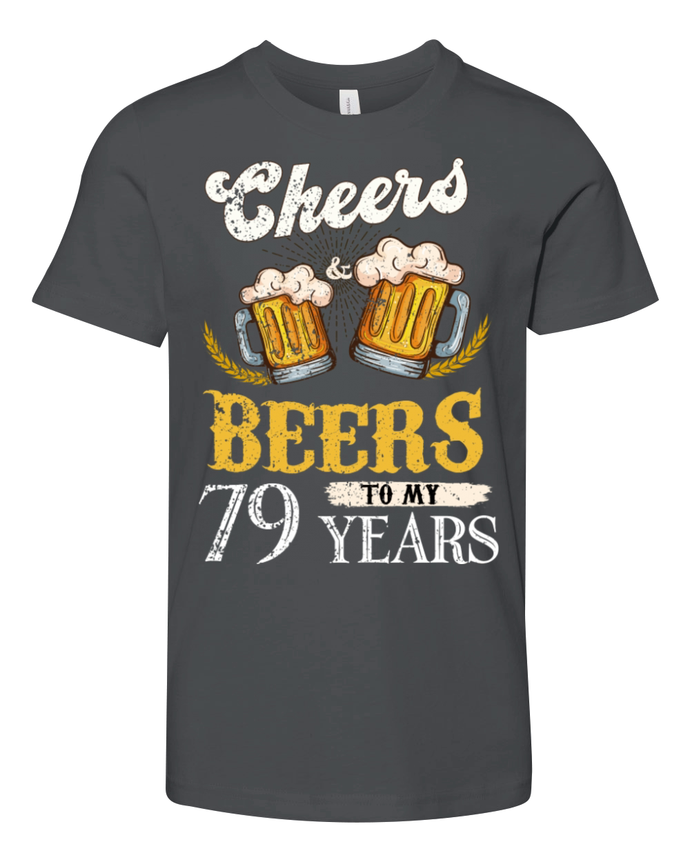 Vintage Cheers And Beers To My 79 Years Birthday Youth Unisex Jersey Tee
