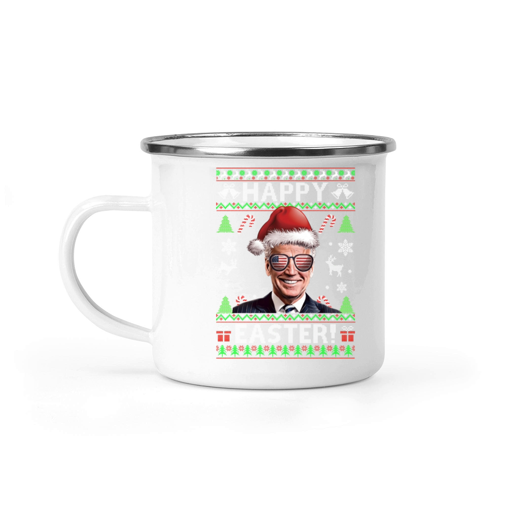 Santa Joe Biden Happy Easter Ugly Christmas Camping Mug
