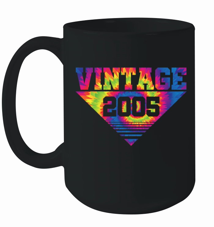 Vintage 2005 Tie Dye Splash Color Triangle Ceramic Mug
