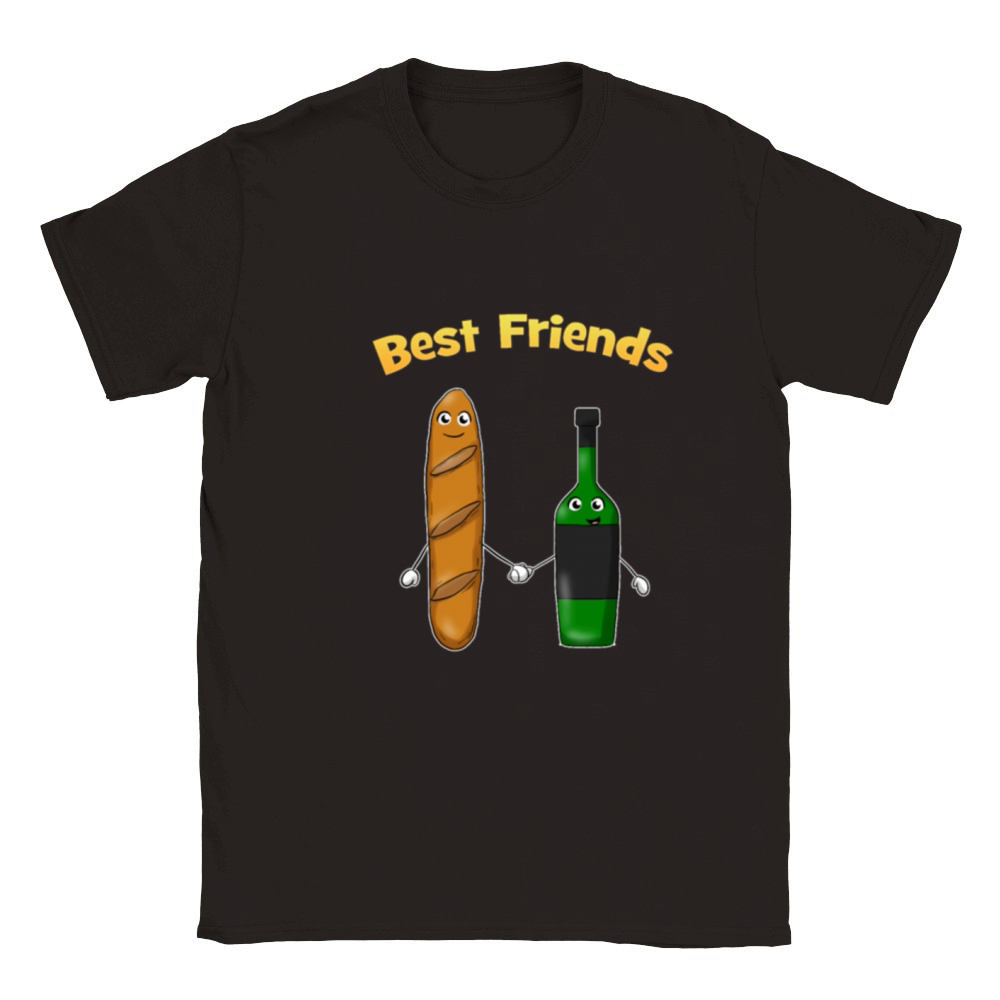 Best Friends Baguette Wine Wine Best Friends Classic Kids Crewneck T-shirt