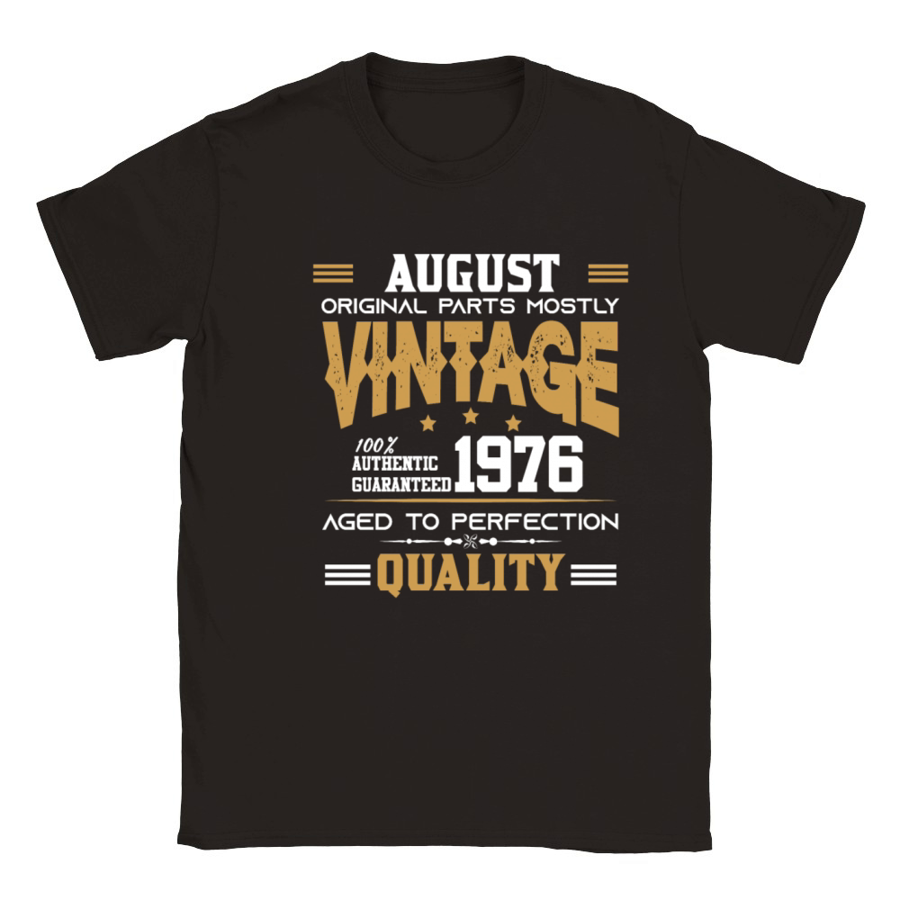 Vintage Aged To Perfection August 1976 Classic Kids Crewneck T-shirt