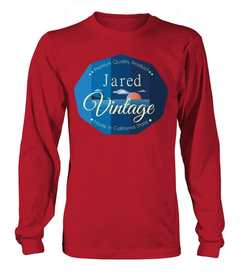Jared First Name Vintage Blue Long sleeved Unisex