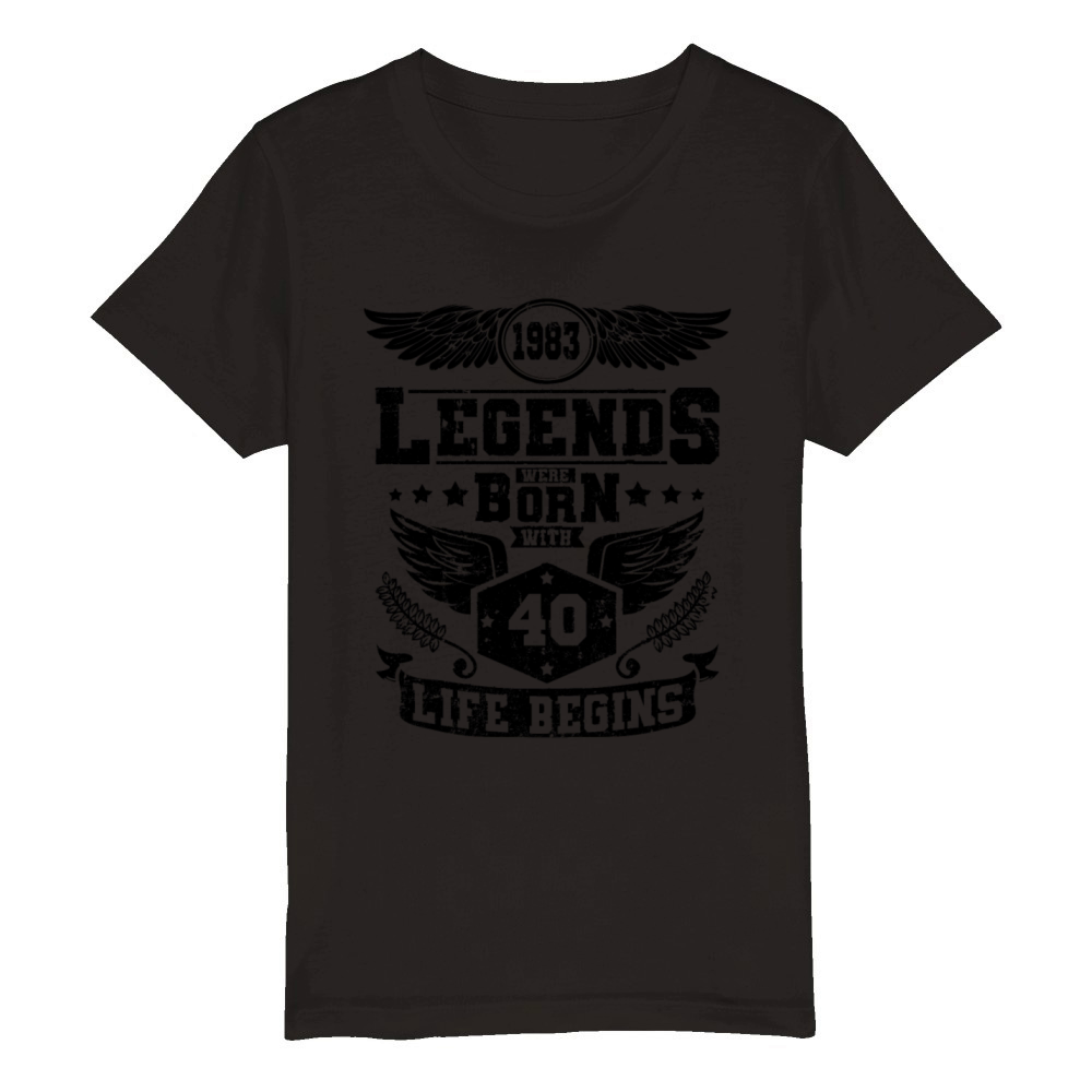 Legends were born in 1983 Organic Kids Crewneck T-shirt