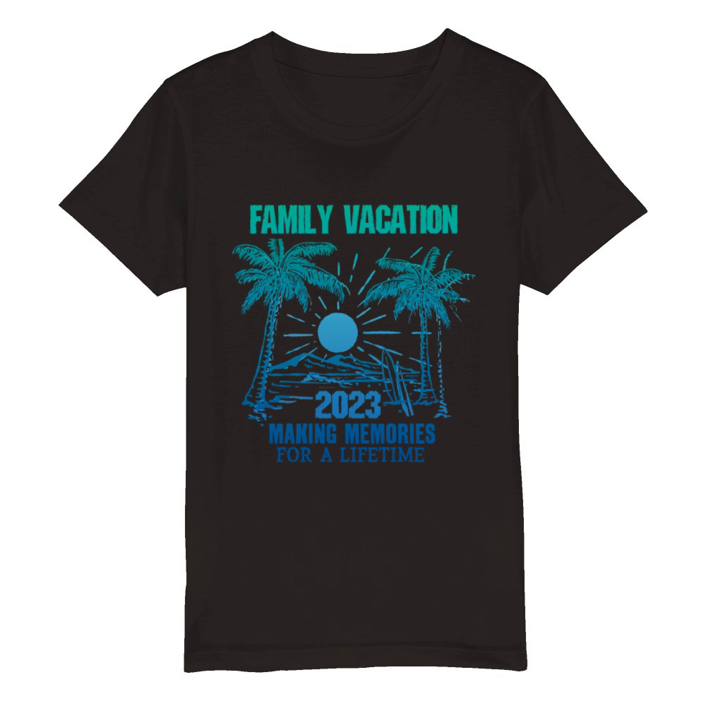 Summer Family Vacation Making Memories Organic Kids Crewneck T-shirt