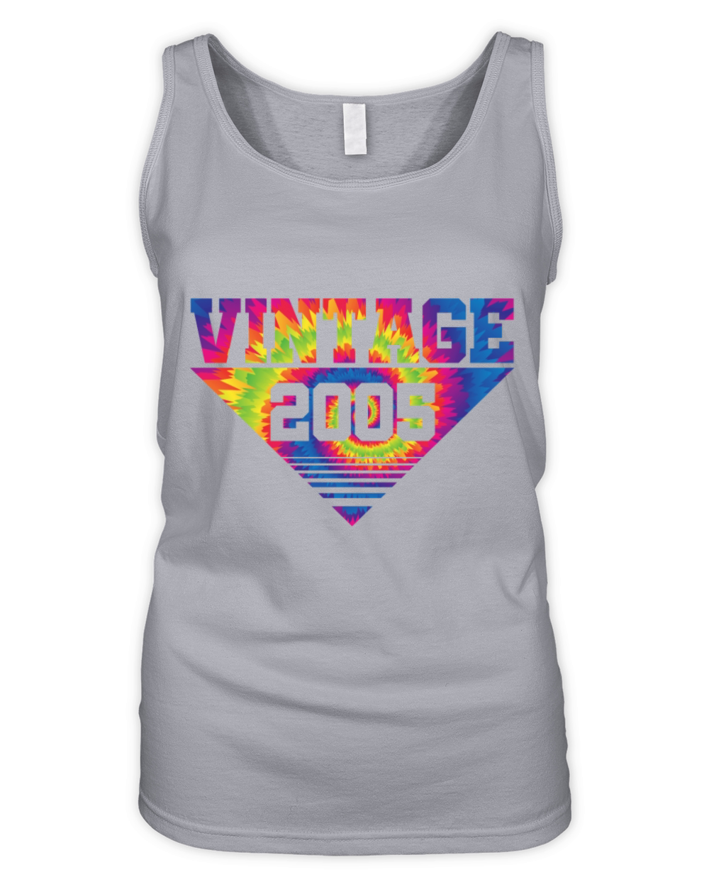 Vintage 2005 Tie Dye Splash Color Triangle Organic Women's Tank Top