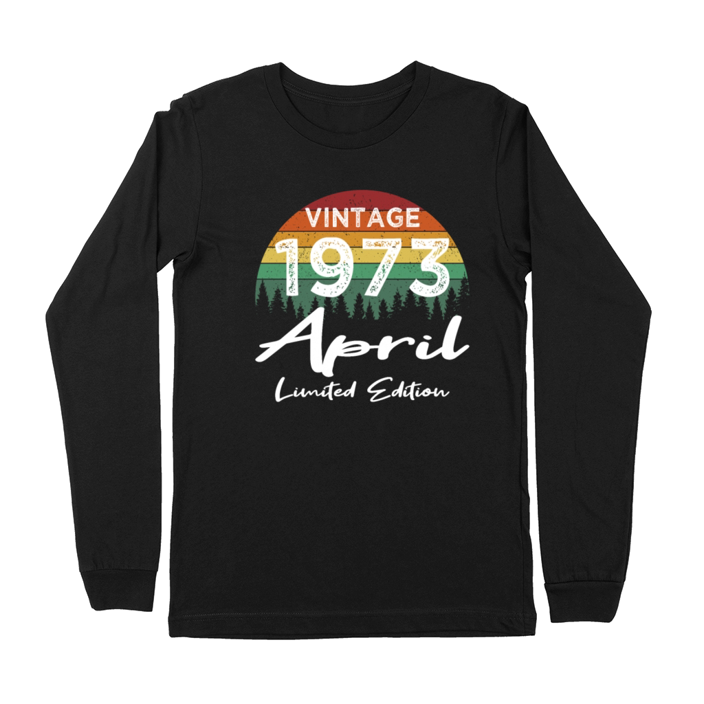 50th birthday april 1973 vintage 1973 Premium Long Sleeve