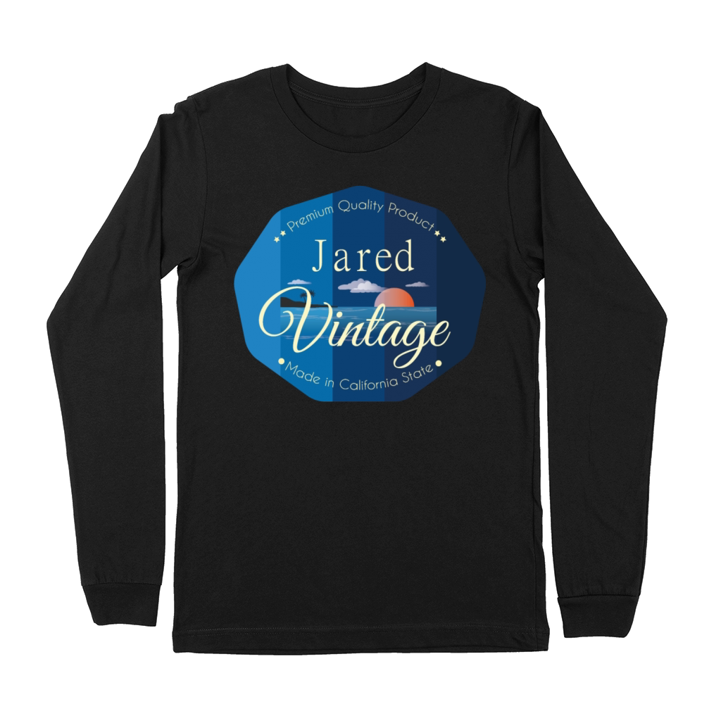 Jared First Name Vintage Blue Premium Long Sleeve