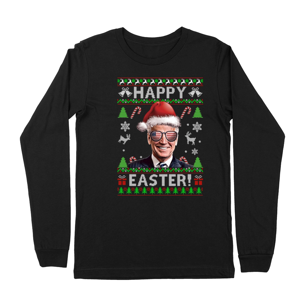 Santa Joe Biden Happy Easter Ugly Christmas Premium Long Sleeve