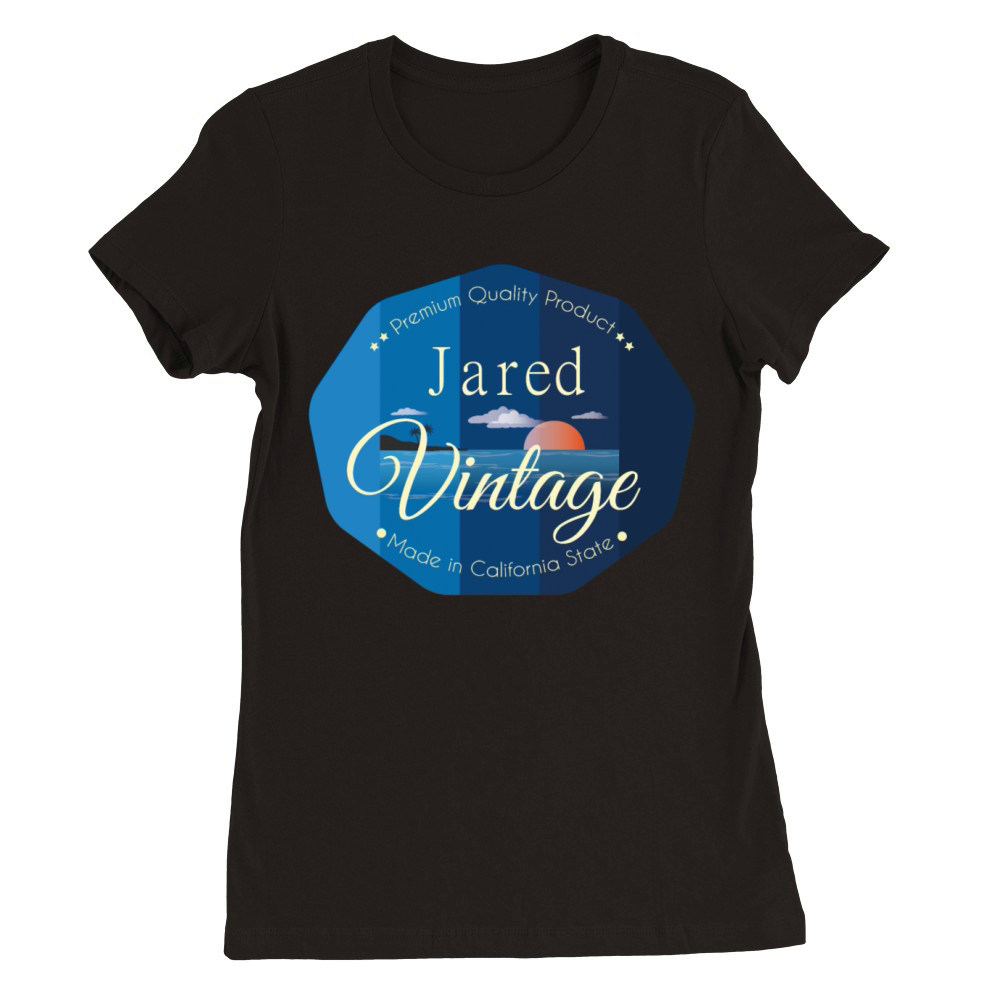 Jared First Name Vintage Blue Premium Womens Crewneck T-shirt