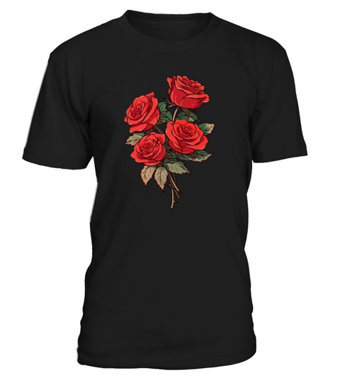 3 Red Flowers Humor Cool Vintage Roses Lover Pun T-Shirt Unisex