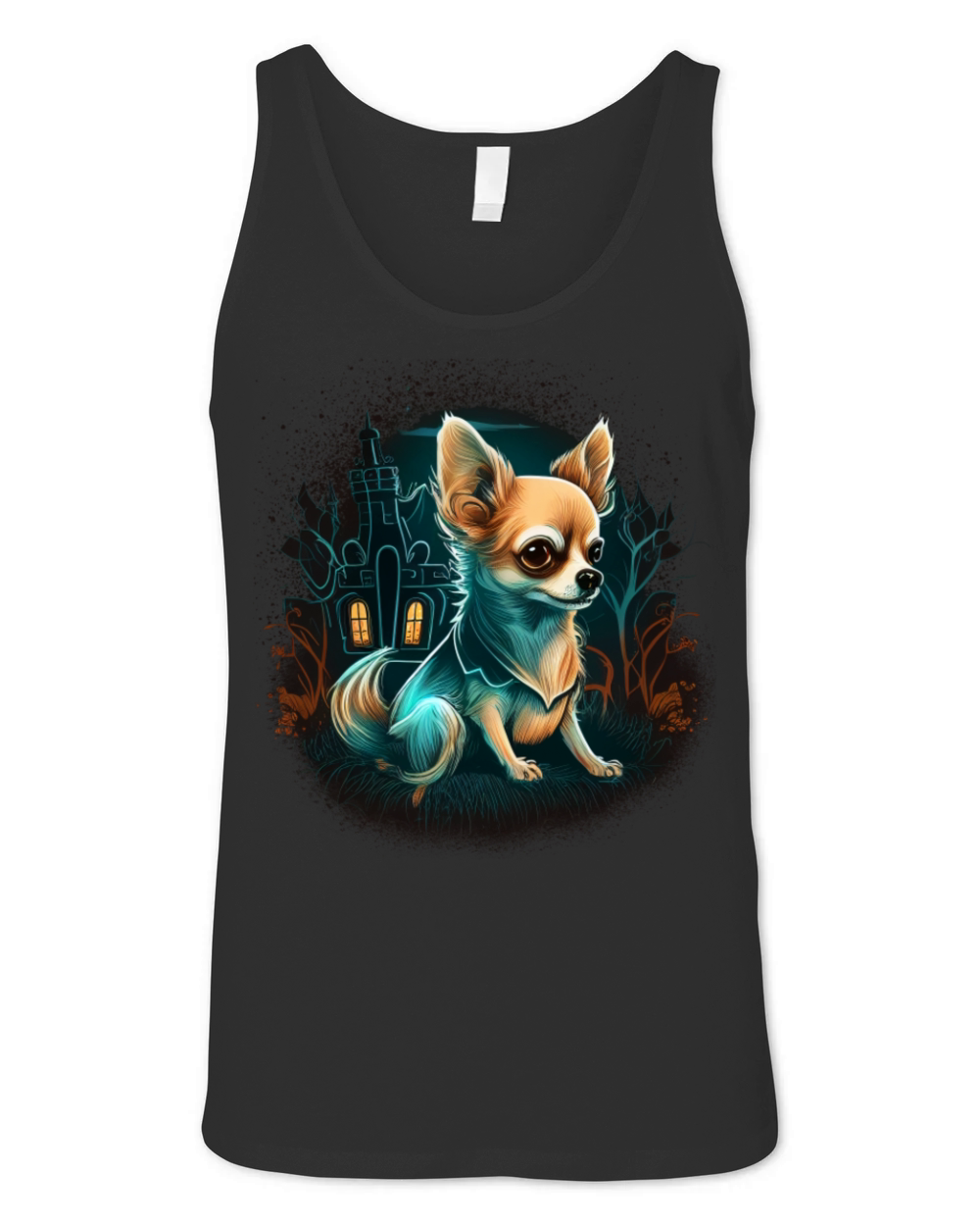 Chihuahua Halloween Costume - Scary Pumpkin Witch Unisex Jersey Tank