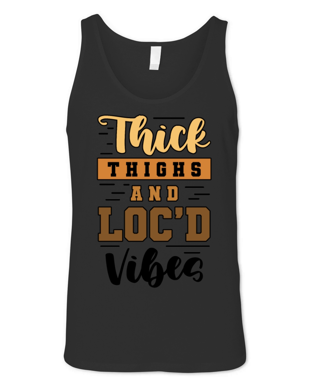 Thick Thighs Locd Vibes Afro Hair Black American Unisex Jersey Tank