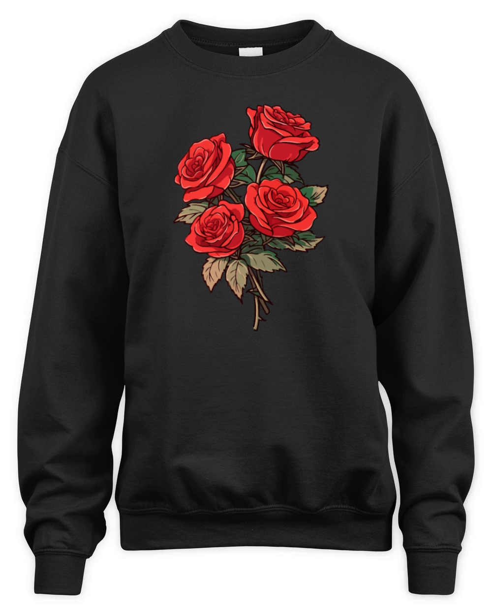 3 Red Flowers Humor Cool Vintage Roses Lover Pun Unisex Premium Crewneck Sweatshirt