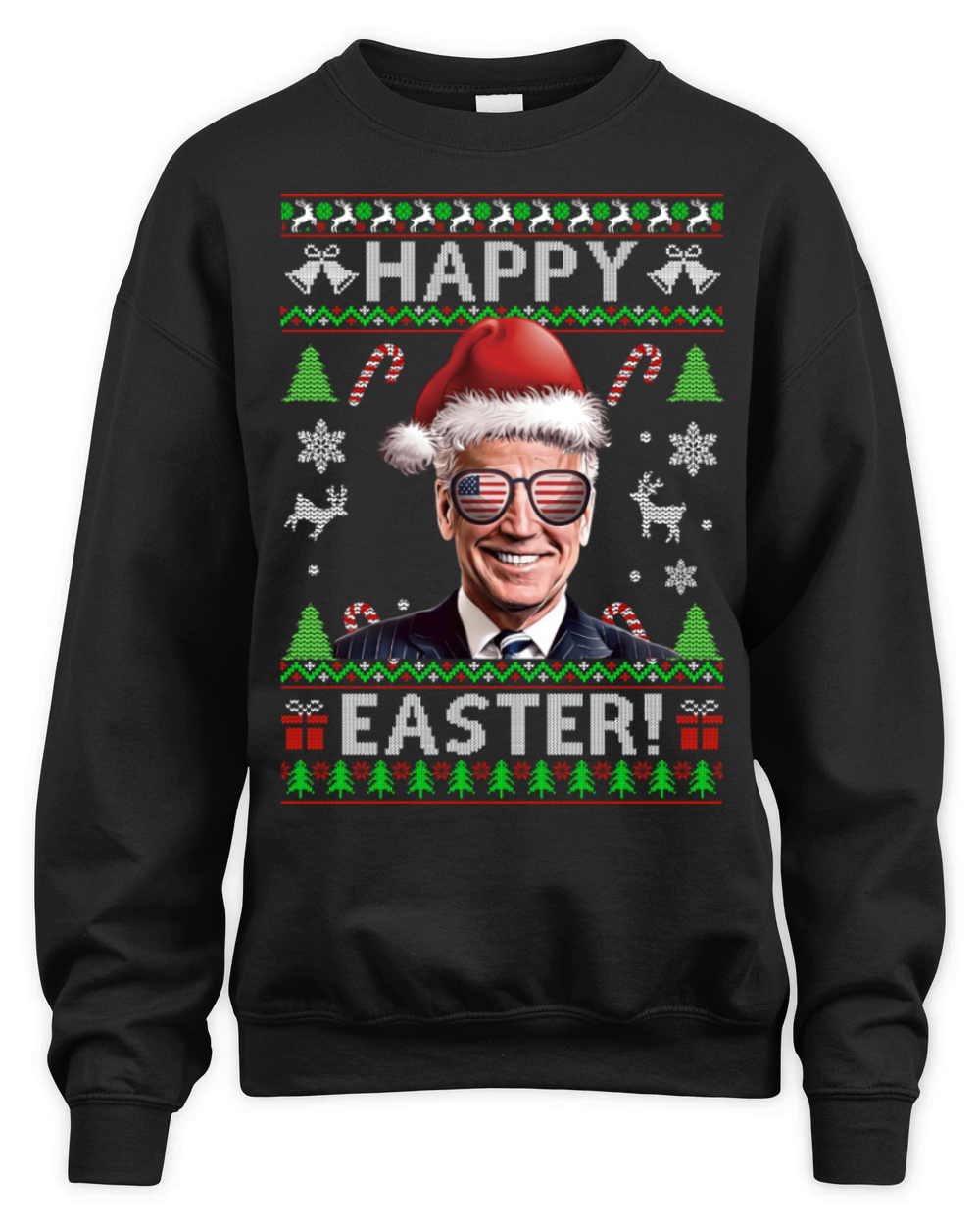 Santa Joe Biden Happy Easter Ugly Christmas Unisex Premium Crewneck Sweatshirt