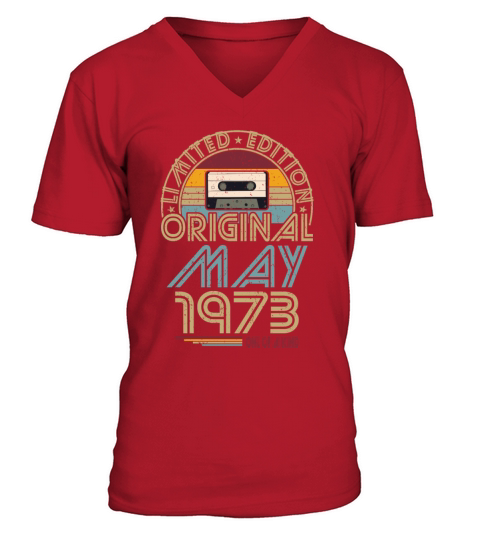 50th birthday may 1973 original 1973 V-Neck T-shirt