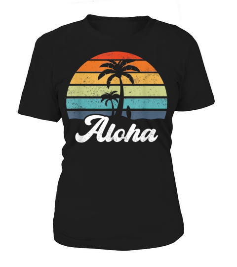 Aloha Hawaii Island Palm Beach Surfboard T-Shirt Women's T-Shirt