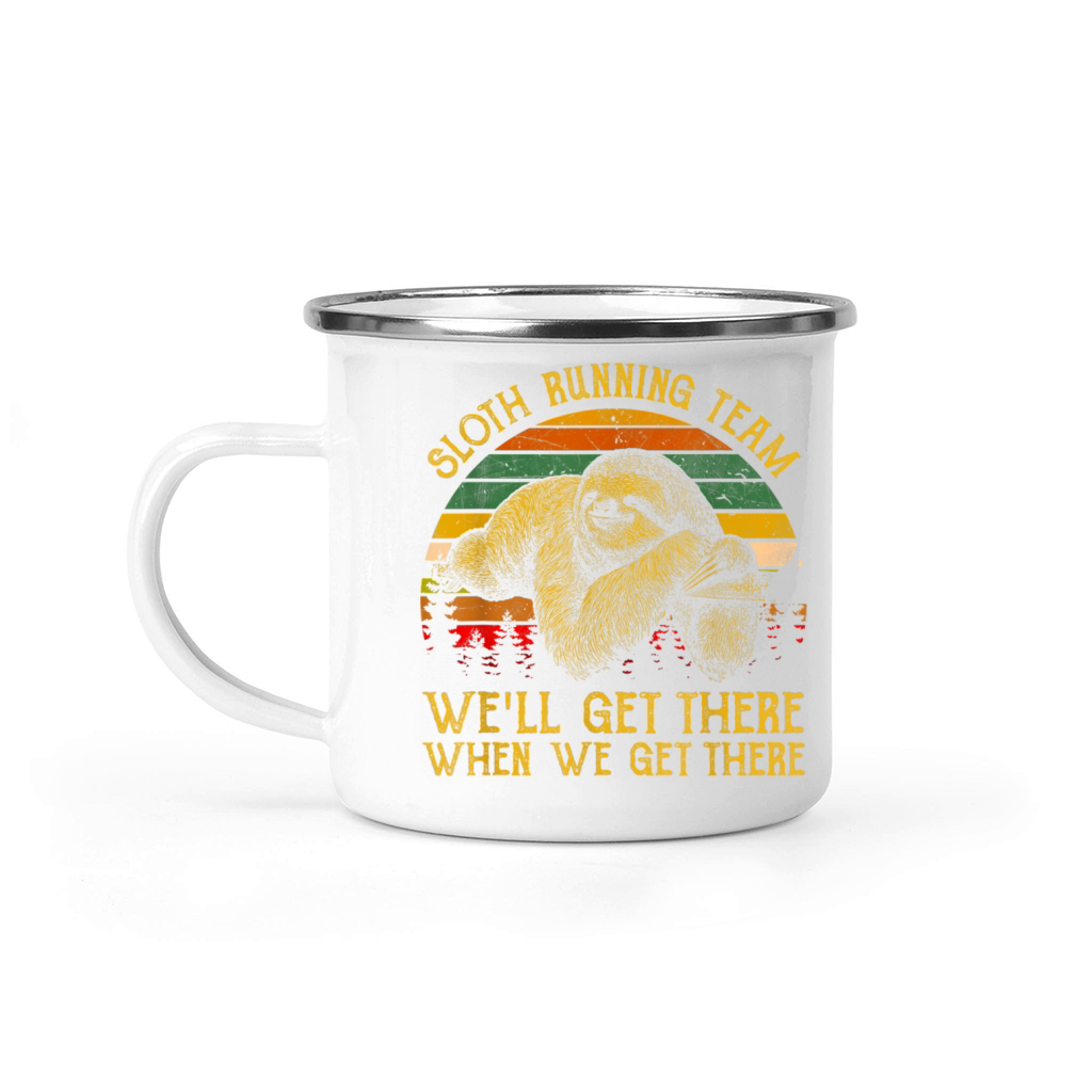 Vintage Sloth Running Team Well Get There T-Shirt Camping Mug