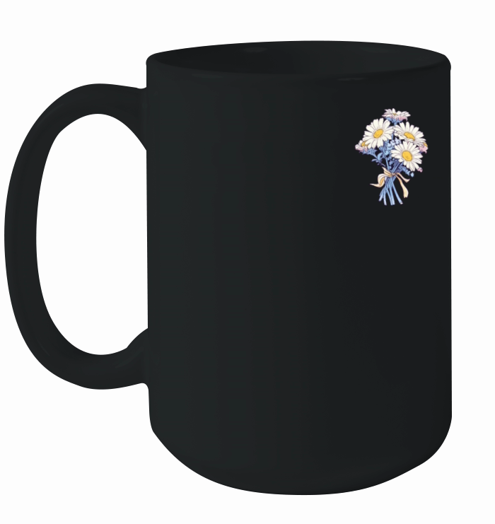 Flower Bouquet Patch Vintage Lover Floral Daisies Ceramic Mug