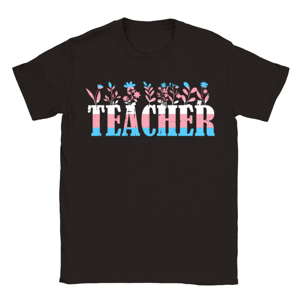 Teacher Pride Transgender Lgbt-Q Gay Flag Ally Classic Kids Crewneck T-shirt