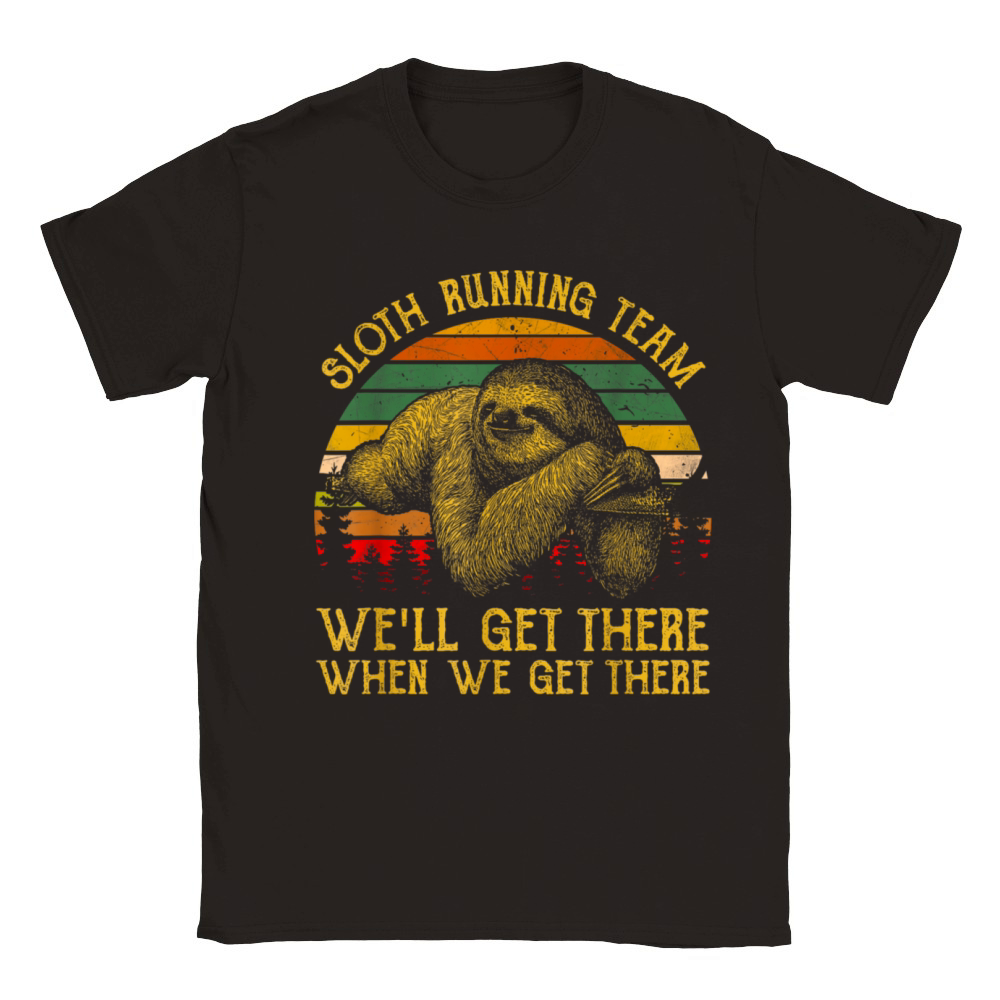 Vintage Sloth Running Team Well Get There T-Shirt Classic Kids Crewneck T-shirt