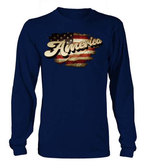 flag tatty vintage america skew 4th july Long sleeved Unisex