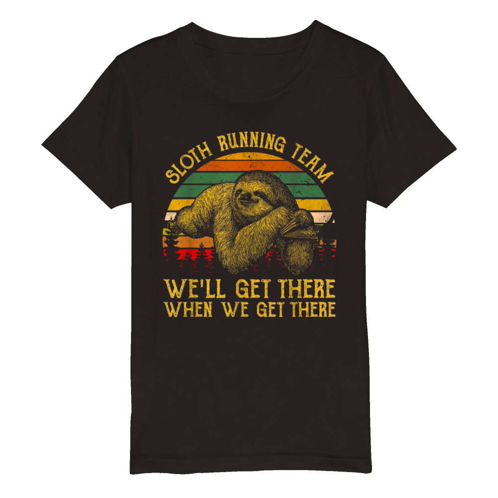 Vintage Sloth Running Team Well Get There T-Shirt Organic Kids Crewneck T-shirt