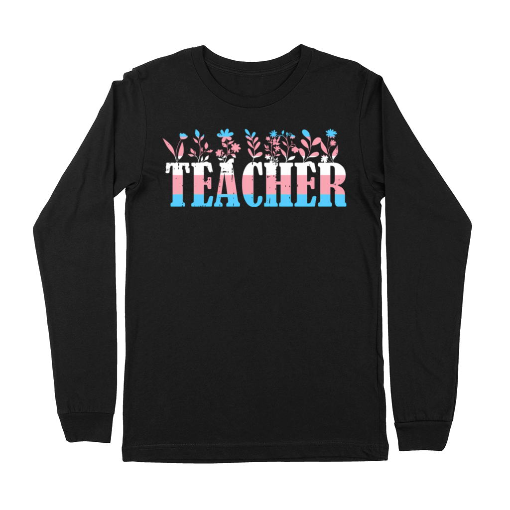 Teacher Pride Transgender Lgbt-Q Gay Flag Ally Premium Long Sleeve