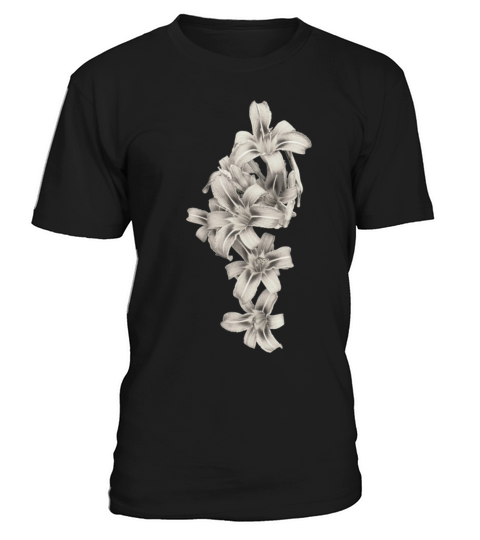 Vintage monochrome Lilly flowers garland T-Shirt Unisex