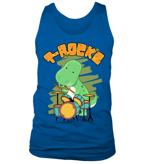 T Rocks T Rex Dinosaur Drummer Cute Cartoon Tank Top Unisex