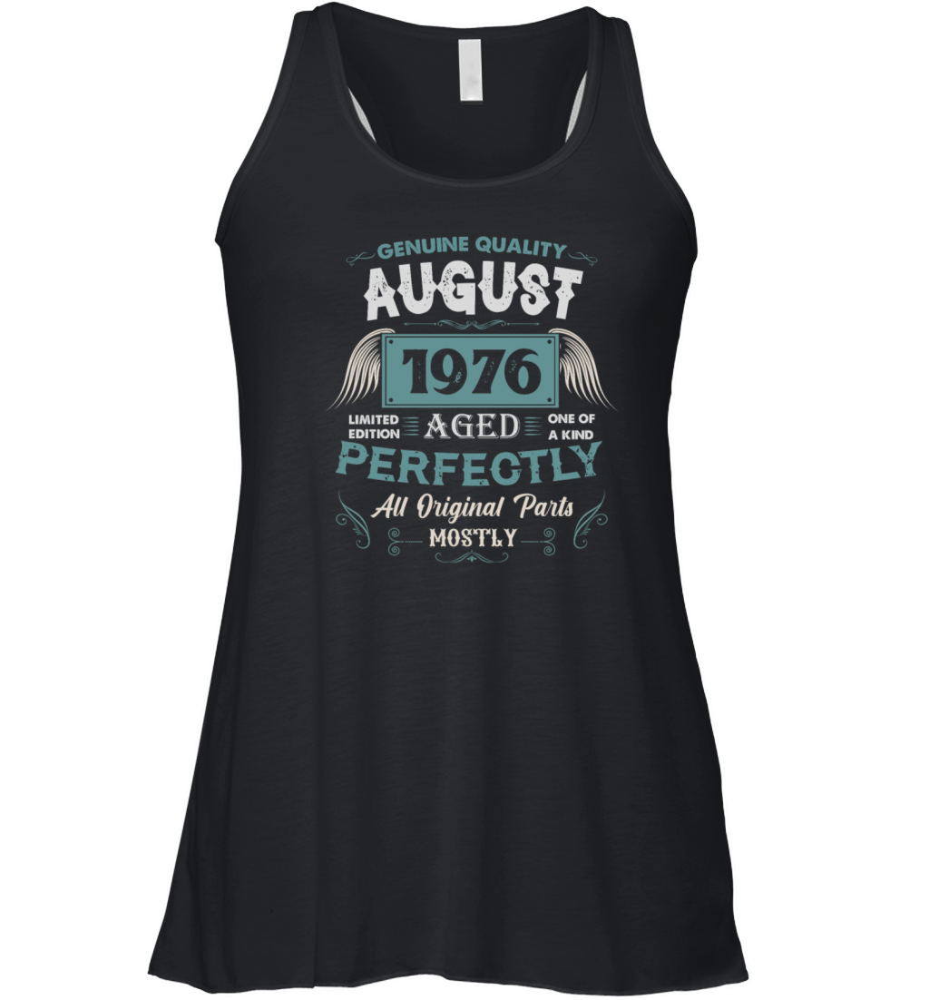 August 1976 Vintage Birthday Present Women's Flowy Tank Top