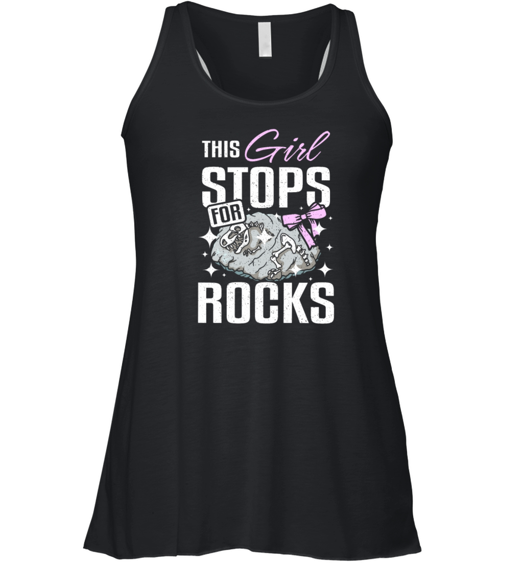 This girl stops for rocks fossil hunting Women's Flowy Tank Top