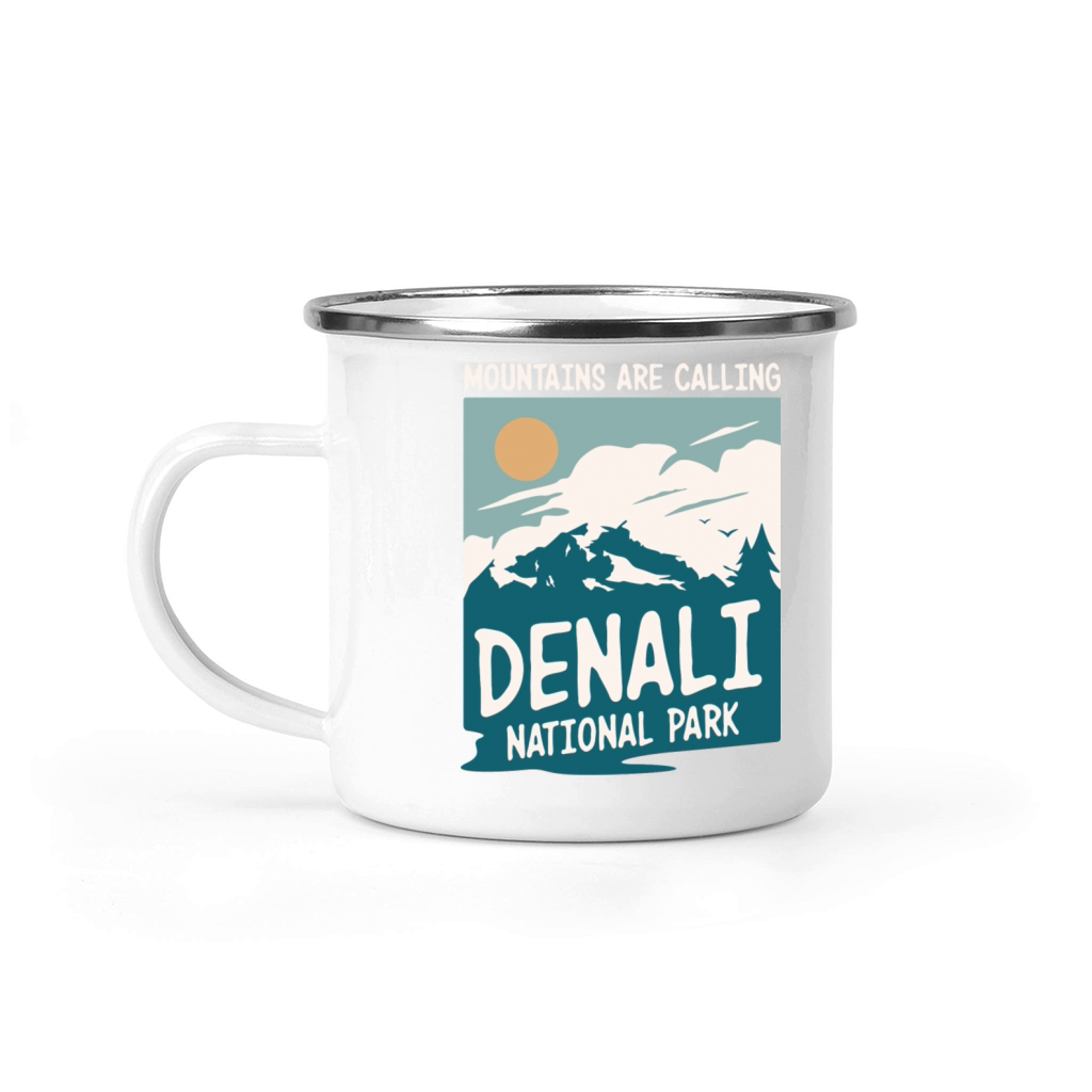 Alaska Denali National Park Retro Vintage Design Camping Mug