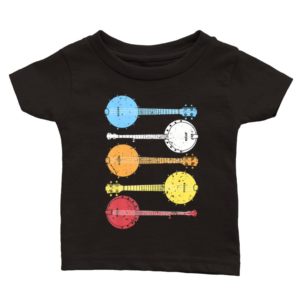 Vintage Banjo Retro Banjo Country Music Bluegrass Classic Baby Crewneck T-shirt