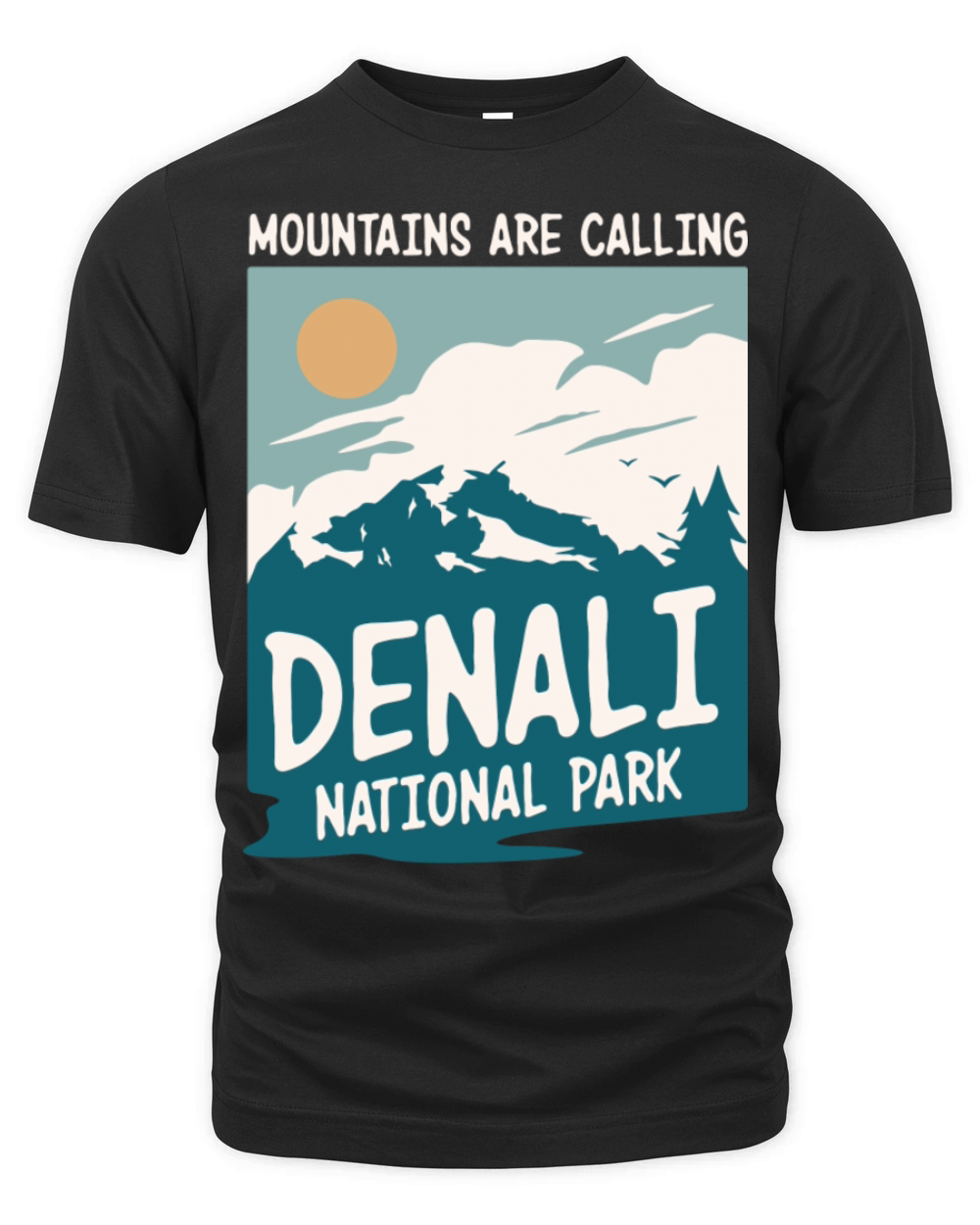 Alaska Denali National Park Retro Vintage Design Organic Unisex T-shirt
