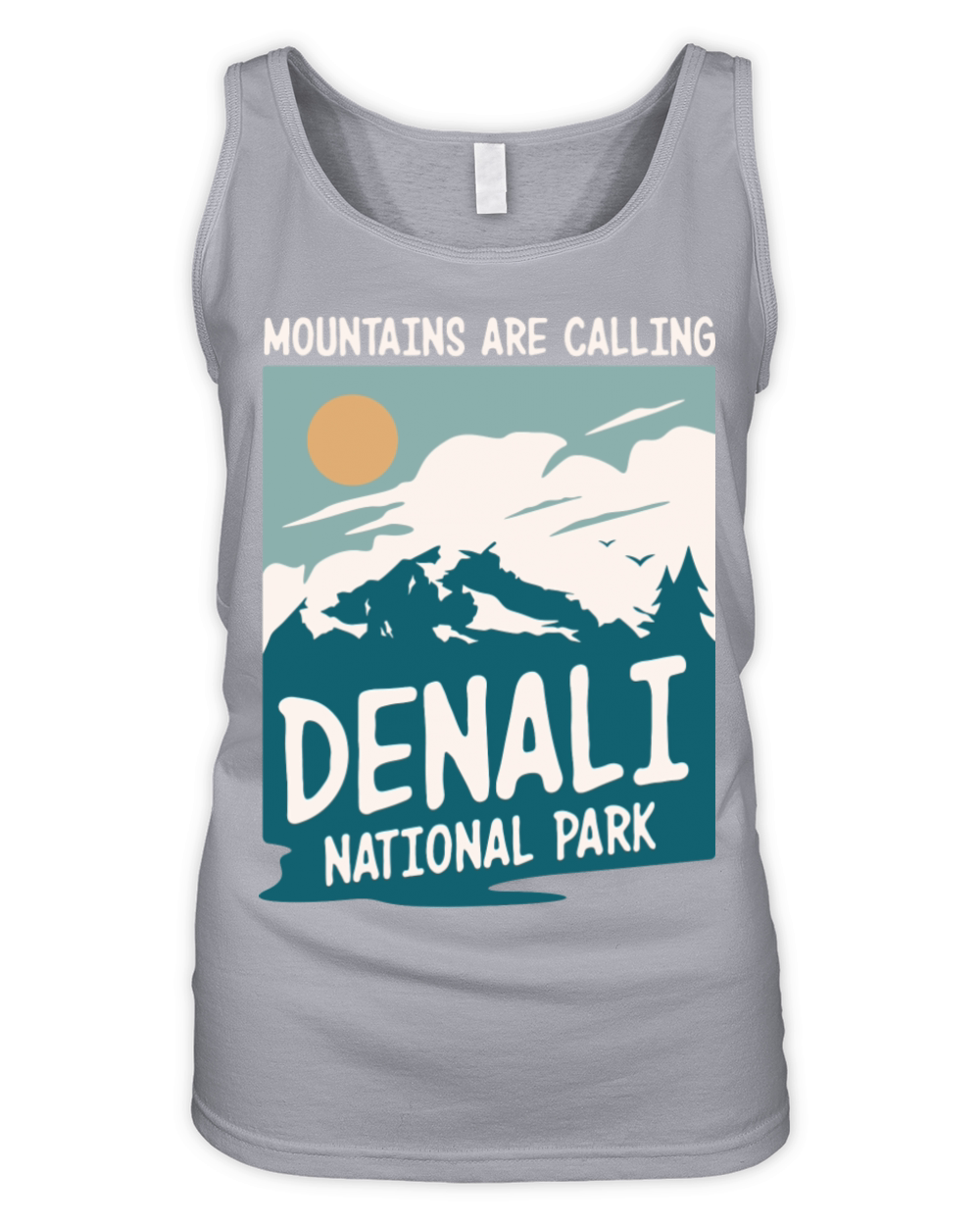 Alaska Denali National Park Retro Vintage Design Organic Women's Tank Top