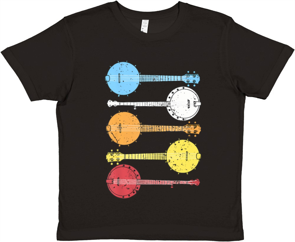 Vintage Banjo Retro Banjo Country Music Bluegrass Premium Kids Crewneck T-shirt