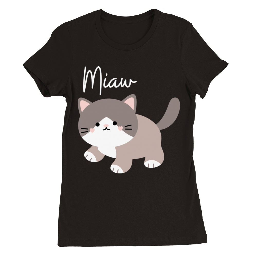 Cat miaw lovers Premium Womens Crewneck T-shirt