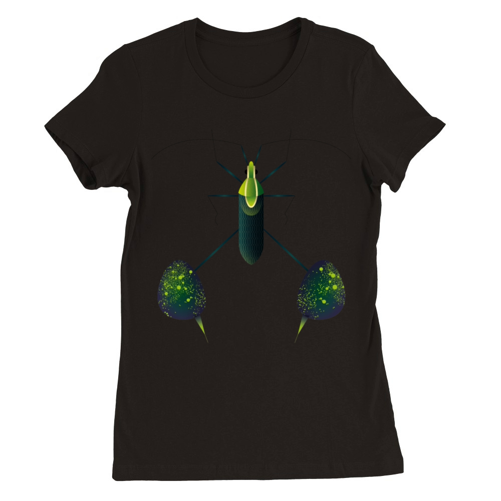 Cute Green Bug Premium Womens Crewneck T-shirt