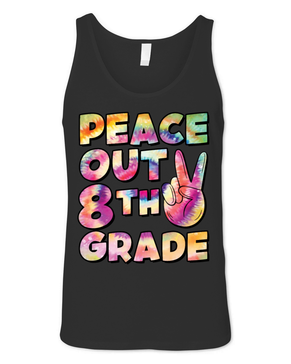 Peace Out 8th Grade TIE DYE Unisex Jersey Tank