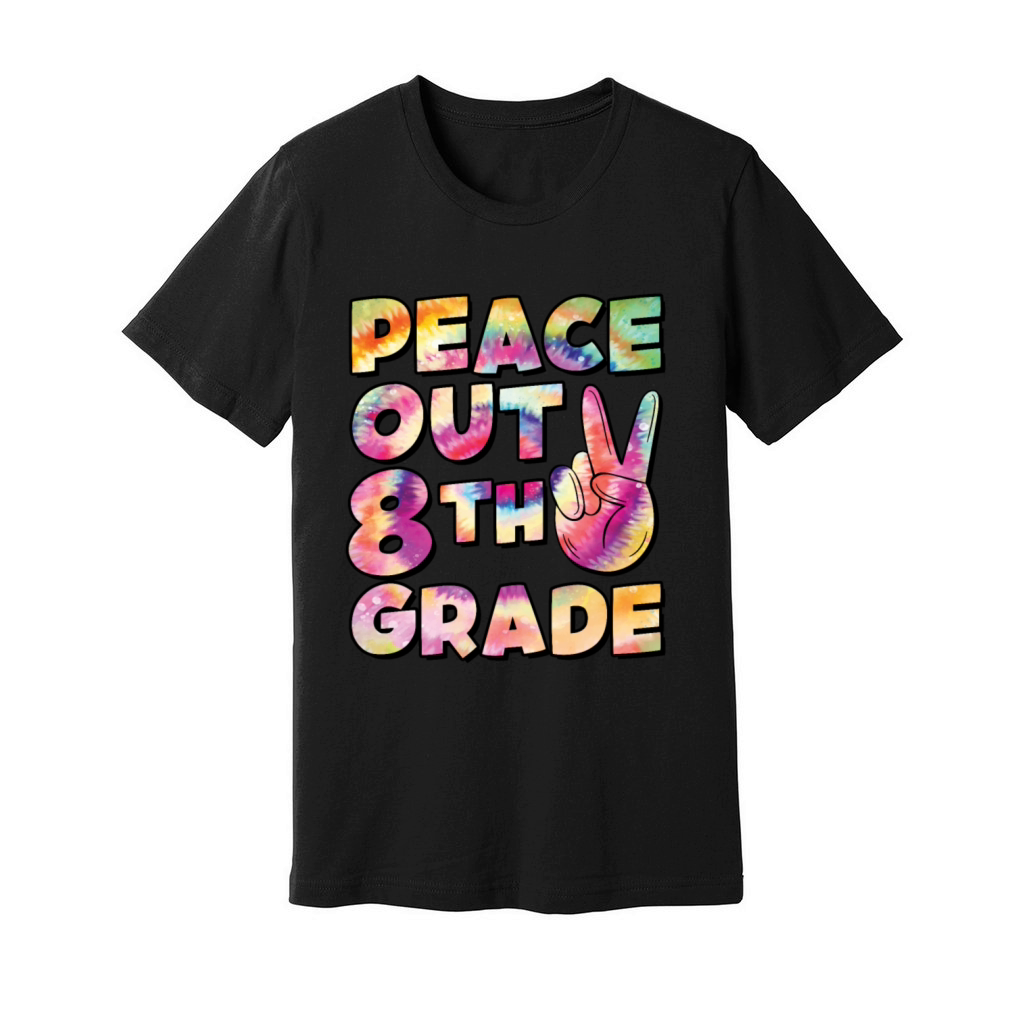 Peace Out 8th Grade TIE DYE Unisex Jersey Tee