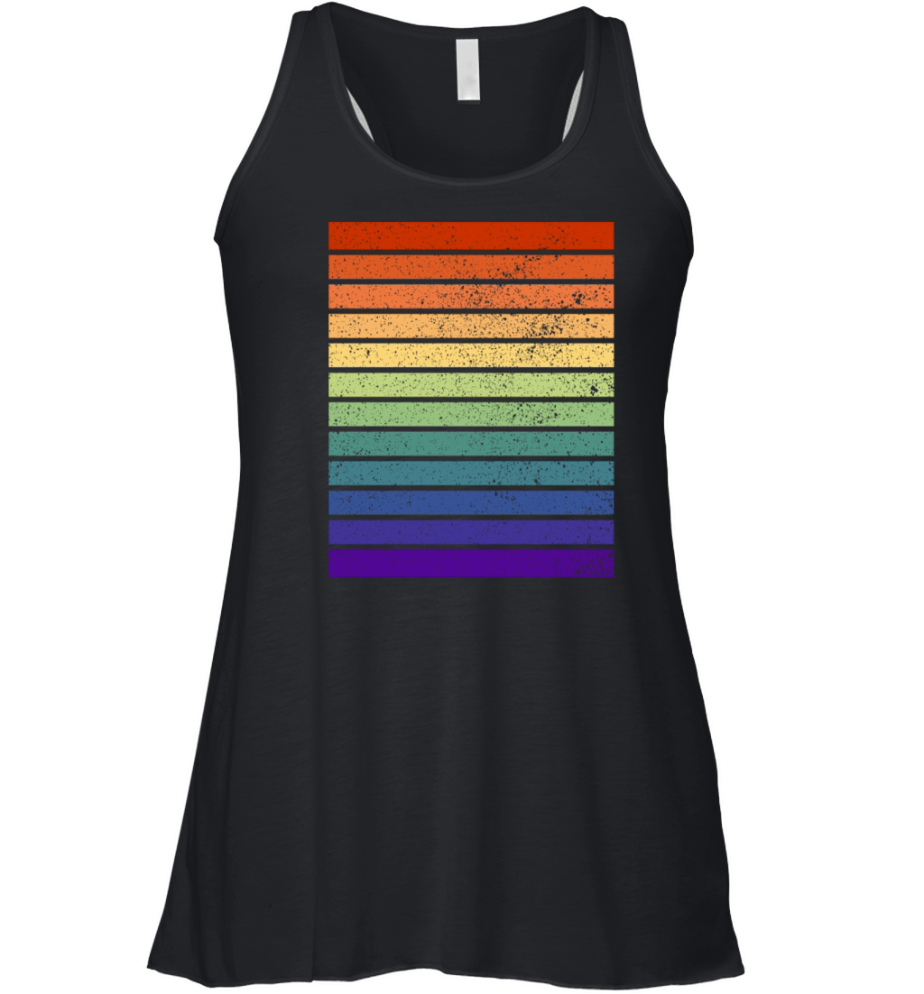 Vintage Distressed Gay Pride Colors Women's Flowy Tank Top