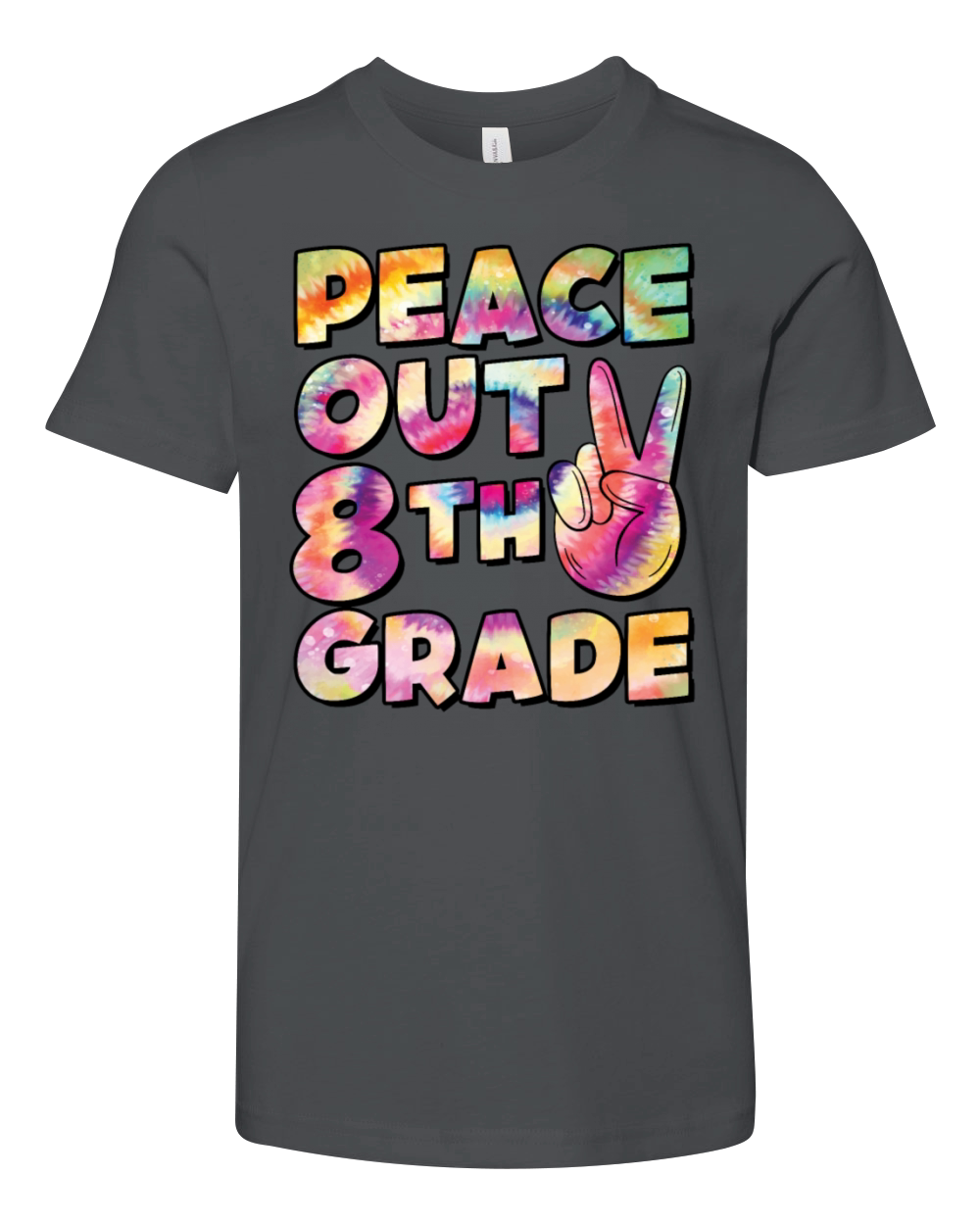 Peace Out 8th Grade TIE DYE Youth Unisex Jersey Tee