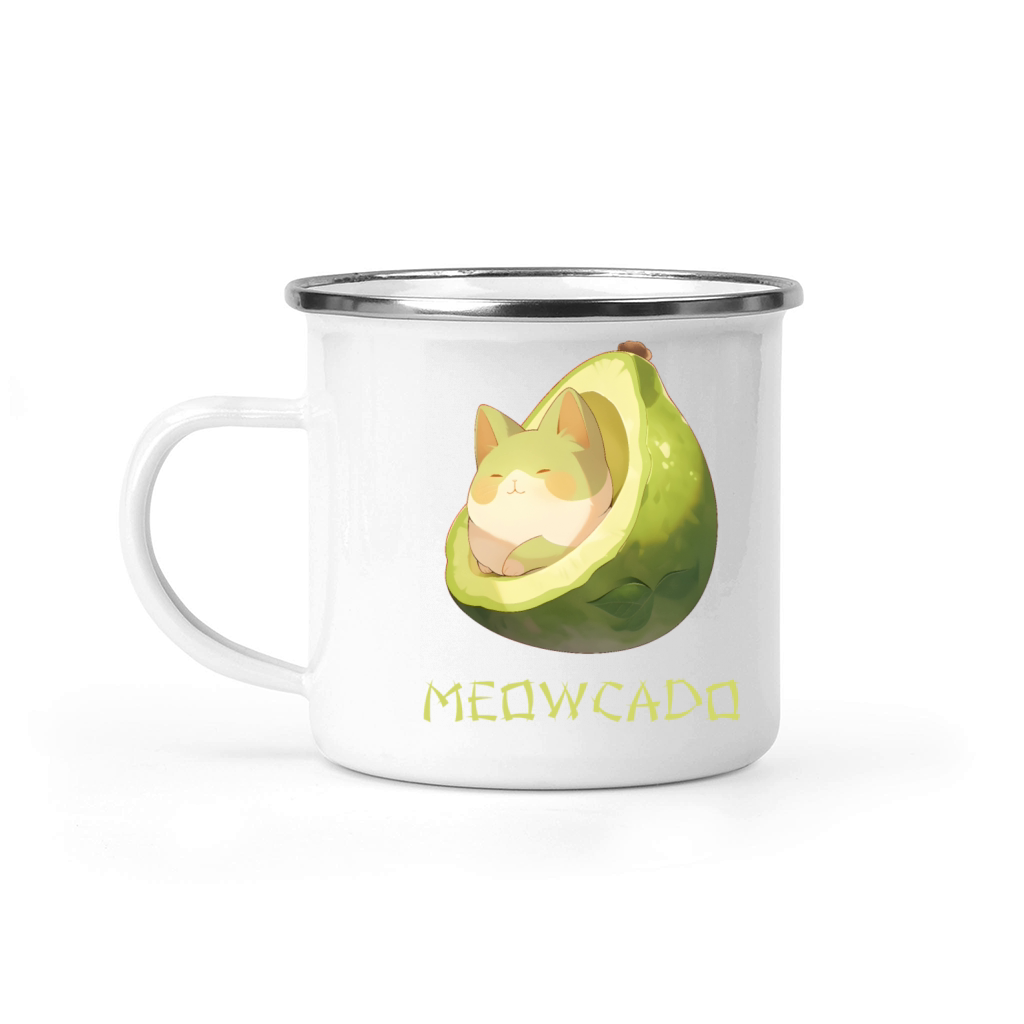 Meowcado Funny Avocado Kawaii Cat Lover Camping Mug