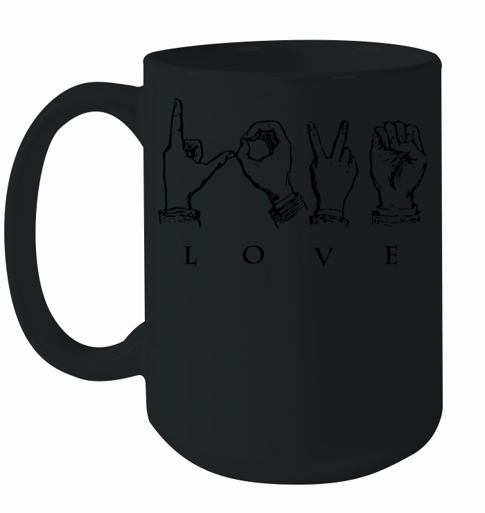 Love Deaf Pride American Sign Language Asl Ceramic Mug